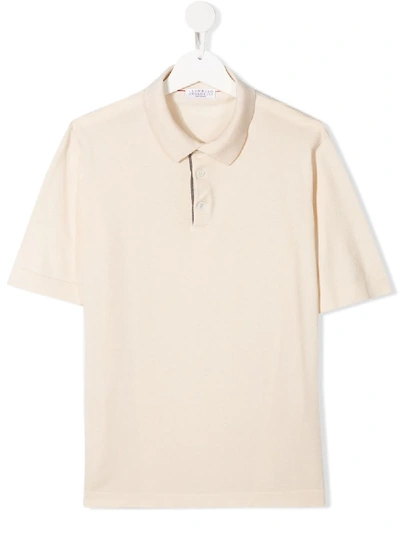 Brunello Cucinelli Teen Poloshirt In Neutrals