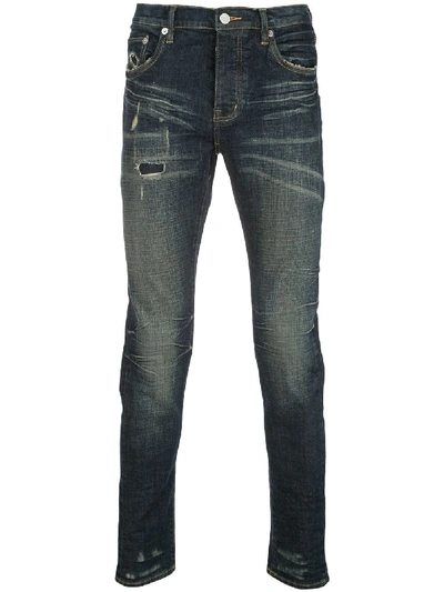 Purple Brand Mid-rise Slim Fit Jeans In Blue