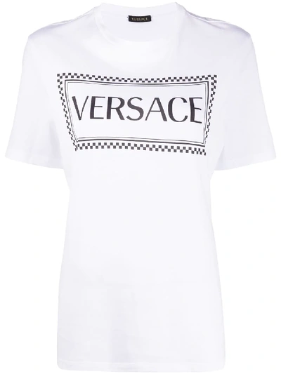 Versace Logo T恤 In White