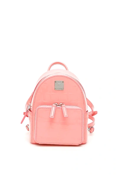 Mcm Stark Diamond Backpack In Pink