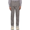ROBERT GELLER ROBERT GELLER GREY AND OFF-WHITE THE STRIPED TAPERED TROUSERS