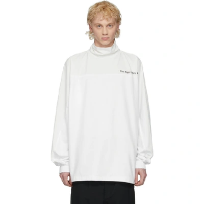 A. A. Spectrum White And Off-white Road Tee Turtleneck