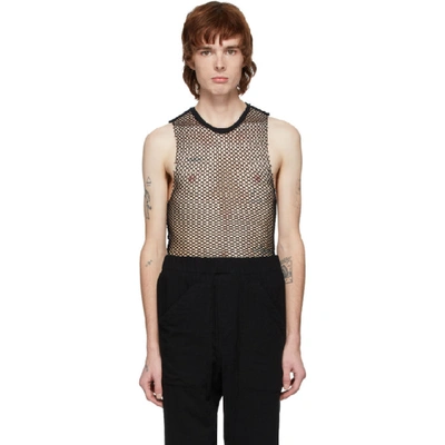 Ann Demeulemeester Short Tech Net Tank Top In Black