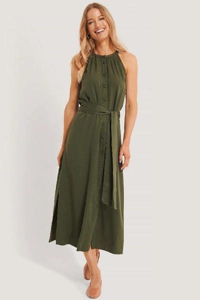 Trendyol Binding Detail Midi Dress - Green