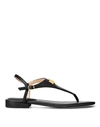 LAUREN RALPH LAUREN LAUREN RALPH LAUREN ELLINGTON LEATHER SANDAL WOMAN THONG SANDAL BLACK SIZE 6.5 CALFSKIN,11870849MW 8