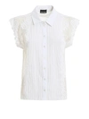 ERMANNO SCERVINO MESH FLORAL LACE SLEEVELESS SHIRT