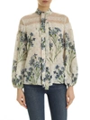 RED VALENTINO SILK BLOUSE WITH FLORAL PRINT IN IVORY COLOR
