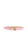 MOSCHINO LETTERING LOGO BELT IN PINK