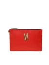 MOSCHINO M CLUTCH IN RED