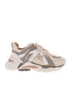 ASH FLASH LEATHER SNEAKERS IN BEIGE AND GREY