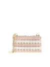 RED VALENTINO FLOWER PUZZLE CLUTCH BAG IN PINK AND WHITE