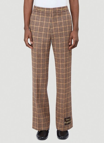 Gucci Houndstooth Pants In Brown