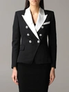 BALMAIN DOUBLE-BREASTED JACKET WITH CONTRASTING COLLAR,11322525