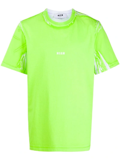 Msgm Logo-print Washed T-shirt In Green