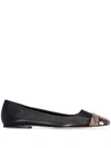 AEYDE BLACK GIGI FLAT LEATHER PUMPS