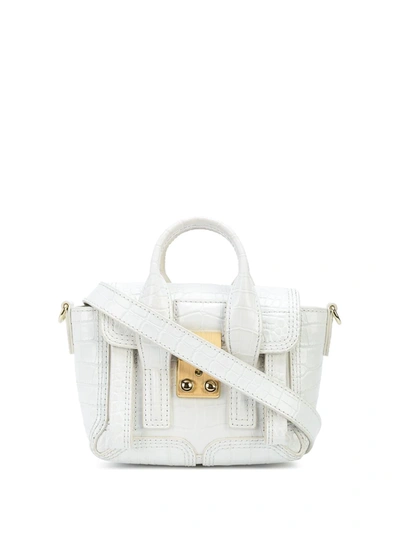 3.1 Phillip Lim Alix Small Embossed Leather Shoulder Bag In White
