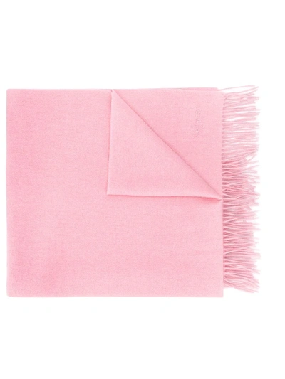 Mulberry Embroidered Logo Scarf In Pink