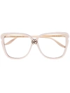 GUCCI INTERLOCKING GG BUTTERFLY-FRAME GLASSES