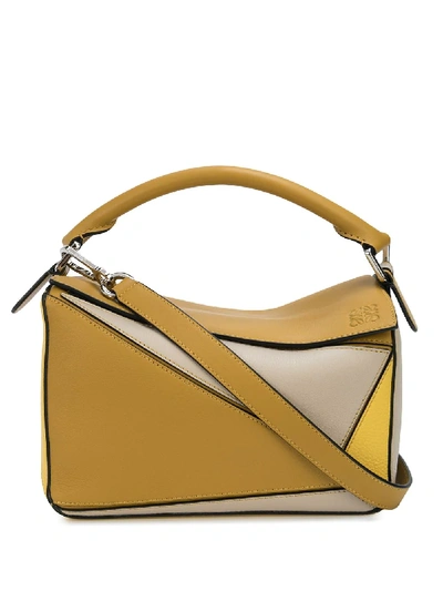 Loewe Small Puzzle Tote Bag In Yellow