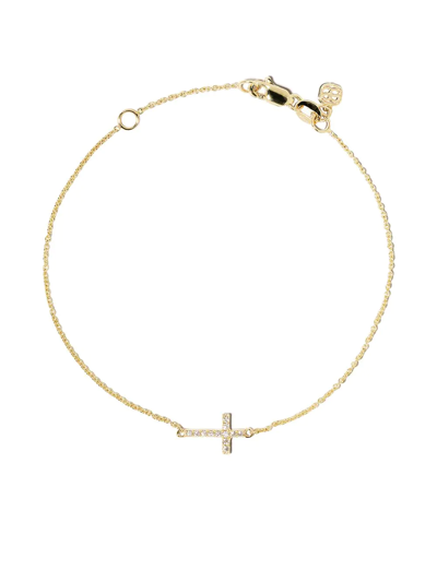 Sydney Evan 14kt Yellow Gold Diamond Cross Bracelet