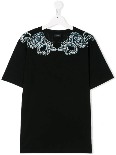 Marcelo Burlon County Of Milan Teen Snake Print T-shirt In Black