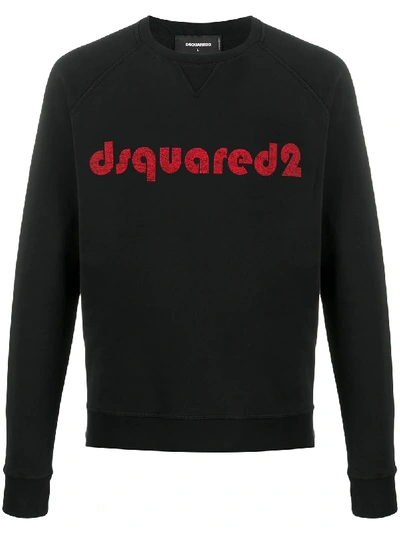 Dsquared2 Faded Logo Print Sweatshirt In Black