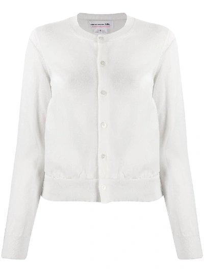 Comme Des Garcons Girl Lightweight Buttoned Cardigan In White