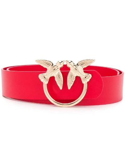 Pinko Berry Logo Buckle Belt In Red