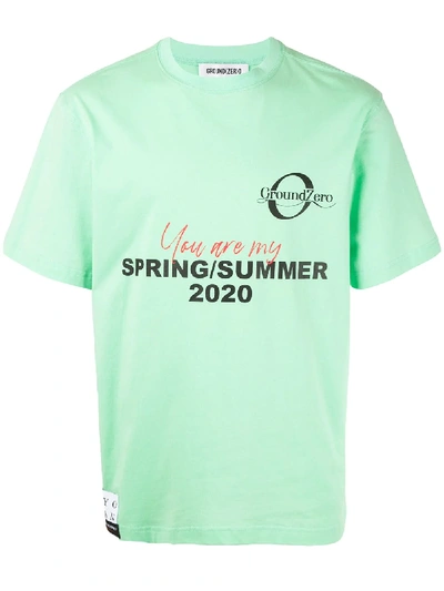 Ground Zero Logo Print T-shirt In Green