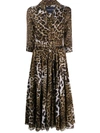 Samantha Sung Aster Leopard Print Dress In Brown