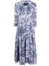 Samantha Sung Floral Midi Shirt Dress In Blue