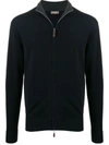 N•peal The Hyde Zip-up Cardigan In Blue