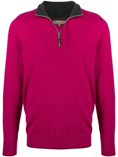 N•peal Cashmere Long Sleeve Jumper In Pink