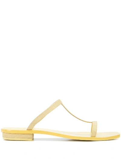 Cult Gaia Ines T-bar Sandals In Yellow