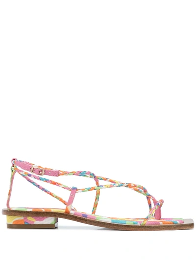 Cult Gaia Juno Strappy Sandals In Multicolour
