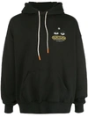 Purple Brand Slogan Logo Print Hoodie In Black