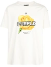 Purple Brand Rose Print Logo T-shirt In White
