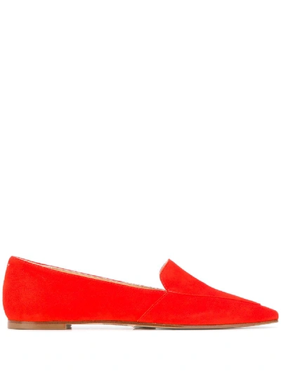 Aeyde Aurora Flat Ballerina Shoes In Red