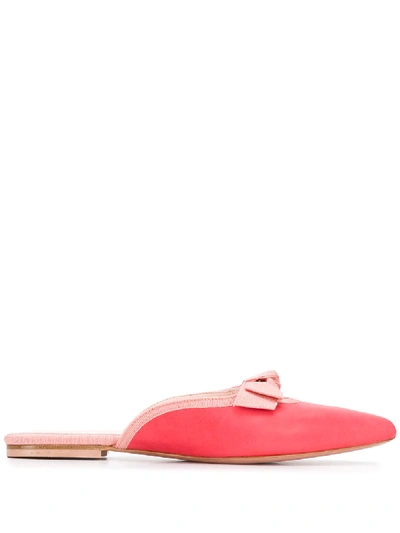Anna Baiguera Bow-detail Flat Mules In Pink