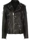 R13 LEATHER SHORT BIKER JACKET