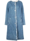 ISABEL MARANT KALEIA DENIM SINGLE-BREASTED COAT