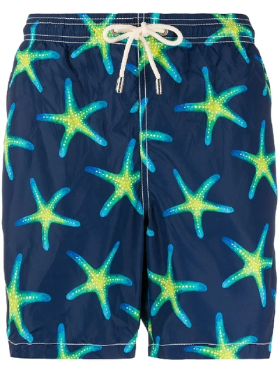 Mc2 Saint Barth Starfish-print Swim Shorts In Blue