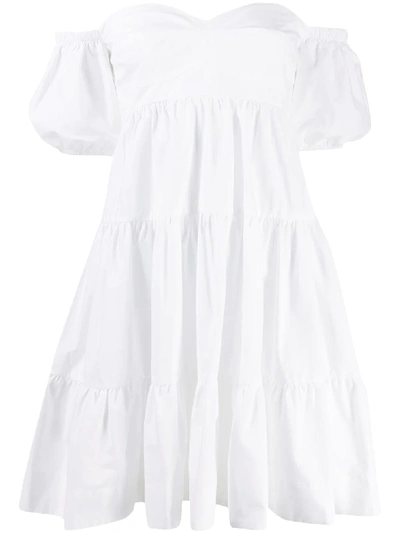 Pinko Bardot Style Day Dress In White