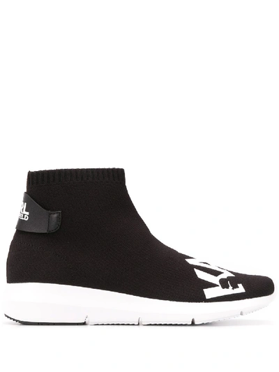 Karl Lagerfeld Sock-style Sneakers In 黑色