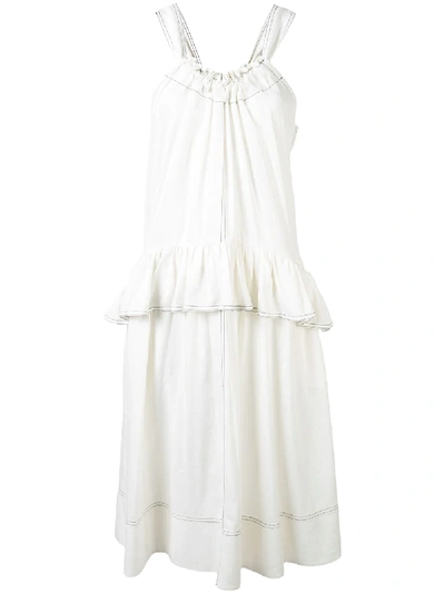 Goen J Peplum Detail Dress In White