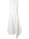 Goen J Pinstripe Midi Dress In White