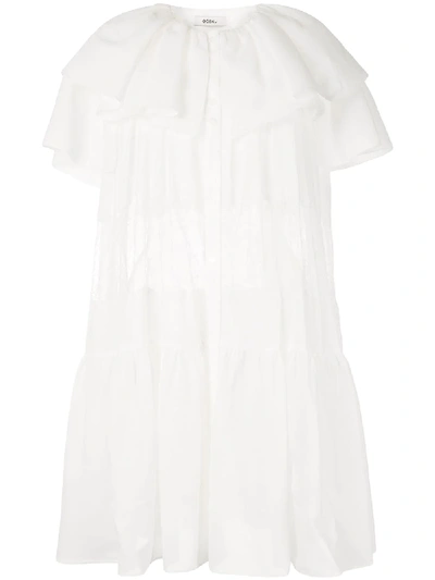 Goen J Tiered Mini Dress In White