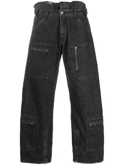 Y/project Oversized Multi-pocket Jeans In Black