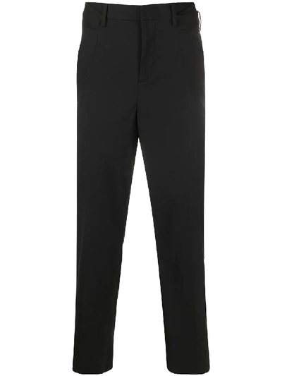 Neil Barrett Pleated Details Cropped Trousers In Black