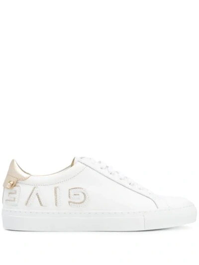 Givenchy Urban Street Appliqued Leather Sneakers In White